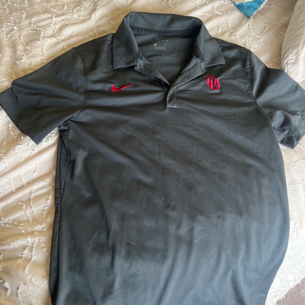 Oklahoma University Space Grey Dri Fit Collared shirt